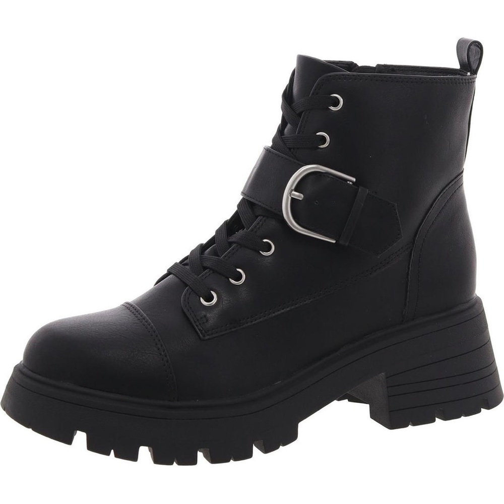 SUN + STONE 
Womens Zipper Manmade Ankle Boots